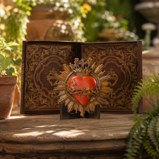 Corazón de Jesús tallado en madera